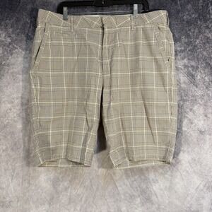 Express Chino Plaid Golf Shorts Beige Size 38 Men's Casual Summer Preppy Wear